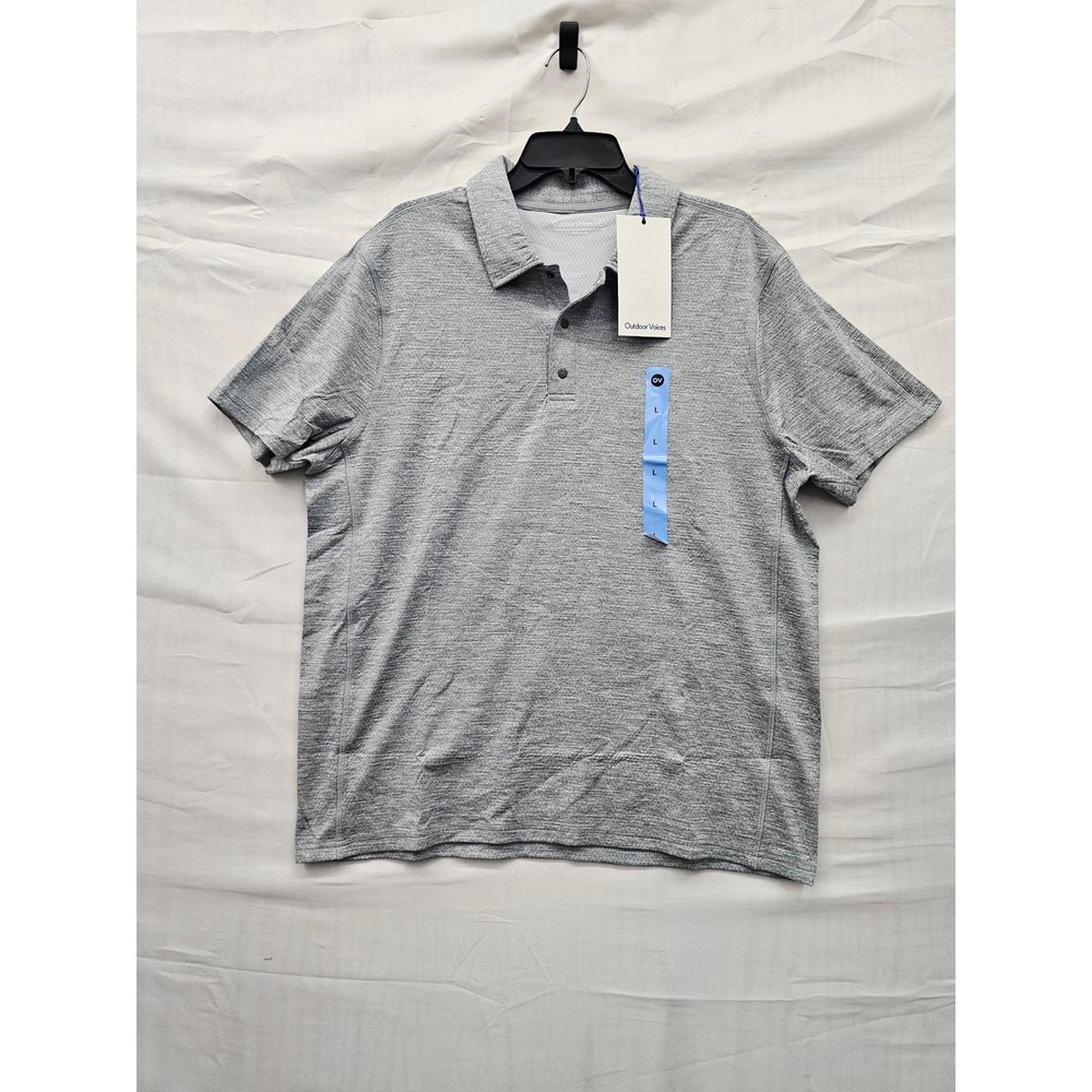 Outdoor Voices Mens Polo Shirt Grey Polyester Blend Athletic Size Large